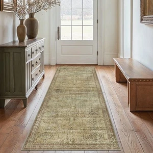 2x5 Hallway Runner Rug, Machine Washable Boho Vintage Runners Non Slip, Print... - Picture 1 of 7