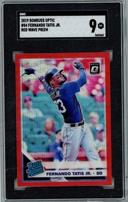 Donruss Optic Fernando Tatis Jr. 2019 Clasificado Rookie Red Wave Prizm SGC 9 MT D18 Foto 1 de 3