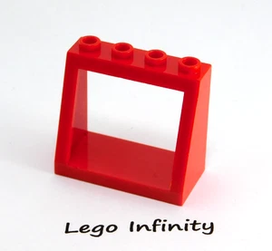 4 LEGO Vintage Red Windscreen 2x4x3 Frame with Slope Side Window (2352) 4 Pieces - Picture 1 of 2