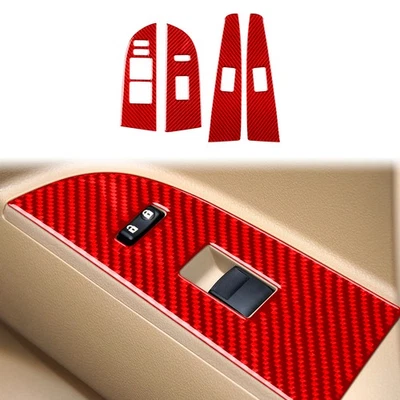 Borde elevador de ventana de fibra de carbono rojo para Toyota Highlander 2008-2013 Foto 1 de 4