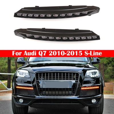 LED DRL Daytime Running Light Turn Signal Lamps For Audi Q7 2010-2015 S-Line - Image 1 of 4