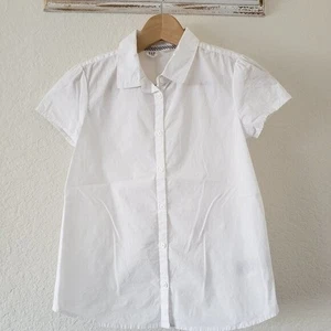 Gap Girls Short Sleeve Button Down White Blouse - Size L - Picture 1 of 4