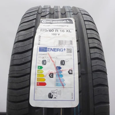 225 60 16 1x Continental 225/60 R16 102V XL Summer Tyre 2022 - Image 1 of 4