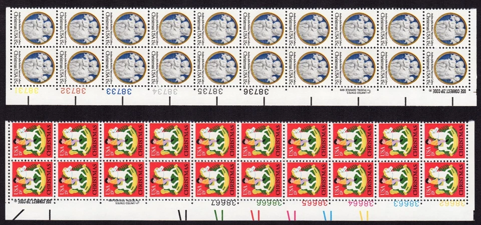 Scott #1768-1769 Madonna & Hobby Horse Plate Block of 20 Stamps - MNH - Image 1 of 1