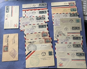 LOT x19 AIR MAIL 1928 ! FIRST FLIGHT + FDC + EXPO L@@K ! AVIATION SEE PHOTOS !! - Picture 1 of 4