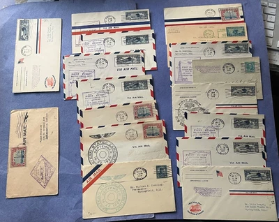 LOT x19 AIR MAIL 1928 ! FIRST FLIGHT + FDC + EXPO L@@K ! AVIATION SEE PHOTOS !! - Image 1 of 4