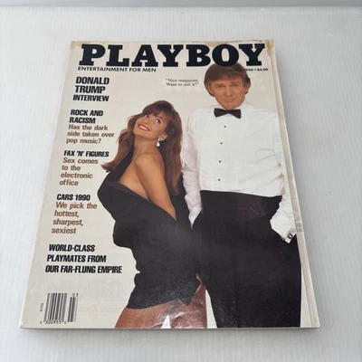 Playboy Magazine March 1990 Donald Trump Cover Interview Stain In Front - Image 1 of 4