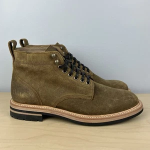 Stivali Taylor Stitch da uomo taglia 10.0 The Trench Boot in camoscio cerato marrone dorato - Foto 1 di 14
