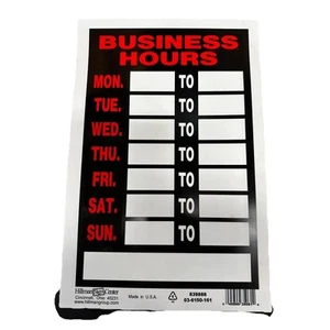 GESCHÄFTSZEITEN Fensterschild Wochentage 8"x12" Hillman 839888 {50} - Bild 1 von 9