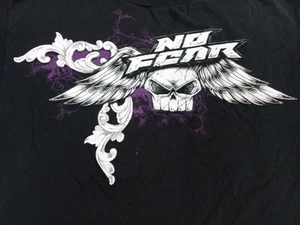 Vintage No Fear Wings Skull Logo Mens T-Shirt Size Large - Foto 1 di 7