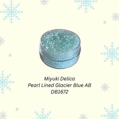Miyuki 11/0 Delica Seed Beads DB1672 Pearl Lined Glacier Blue AB 5 Grams - Image 1 of 2