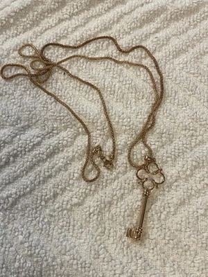 Lindo colar pingente chave prata esterlina rosa 24" Itália-- 2554 - Imagem 1 de 4