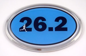 26.2 Marathon Runner Emblem Chrome car Decal BLUE auto dome sticker man men - Bild 1 von 1