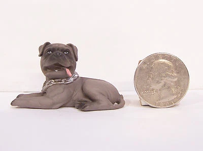 NUEVO Brindle BullMastiff Perro 2" Figura Estatuilla Capucha Perro Toro Mastín Foto 1 de 2