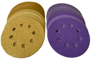 Disco abrasivo Ø125 mm velcro con carta abrasiva eccentrica 8 fori con No Fill Desc - Foto 1 di 10