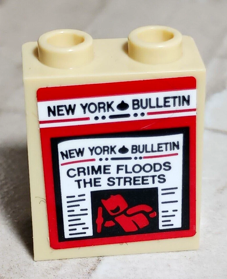 LEGO New York Bulletin Newspaper Wall Flyer Bulletin Board CRIME Cat Batman Girl - Image 1 of 1