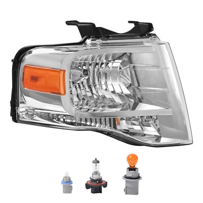 Faro cromado lado derecho para Ford Expedition 07-14 con bombilla halógena 7L1Z13008AB Foto 1 de 4