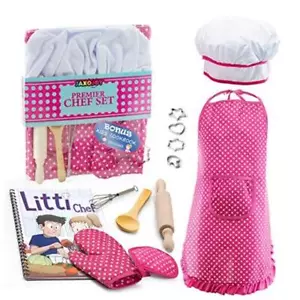 Complete Kids Cooking and Baking Set & Chef Costume - 11 Pcs Includes Kids - Picture 1 of 8