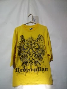 Vintage Phat Dog 4 XL Yellow Tshirt  P2p 29 Length 32" "Redemption ", BLK  Shiny - Picture 1 of 11