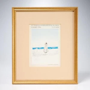 Cannes Film Festival 1994 Federico Fellini Art Poster Print Matted Gilt Frame - Picture 1 of 4