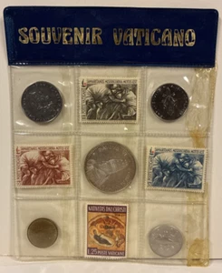 Souvenir Vaticano 9-Piece Coin and Stamp Set / Pope John Paul II / 1966 - Picture 1 of 6