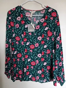 NWT Matilda Jane Green Floral Womens Top Size M - Picture 1 of 3