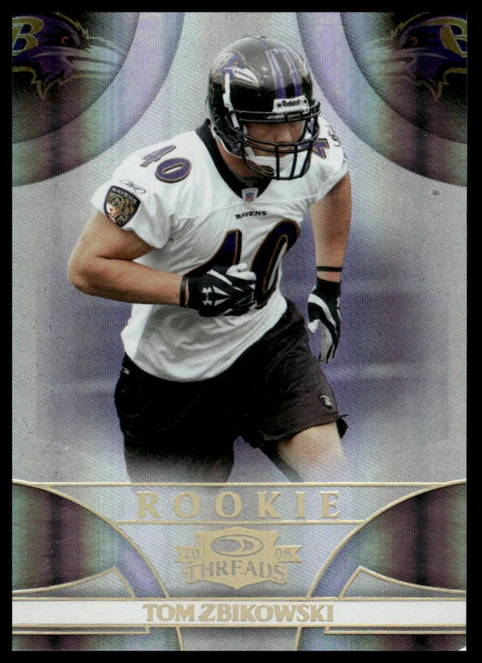 2008 Donruss Threads #242 Tom Zbikowski Gold Holofoil #/50 - Image 1 of 2