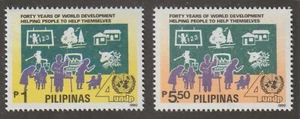 Philippines 1990 #2034-35 UN Development Program, 40th Anniv. - MNH - Picture 1 of 3