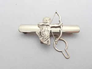 archer: 925 Silver Tie Clip - Archery - Arrows - Ceremony - - Picture 1 of 5