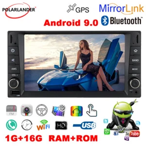 2 Din Bluetooth Android 9.0 Touch Screen WiFi Mirrorlink Car Radio Stereo GPS 7" - Picture 1 of 17