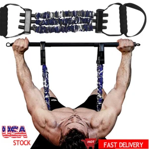Adjustable Bench Press Push Up Resistance Bands Chest Builder Workout Equipment - Picture 1 of 13