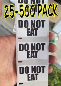 DO NOT EAT WARNING STICKERS 25-1000 Pack Label decal gag joke decal - Picture 1 of 2