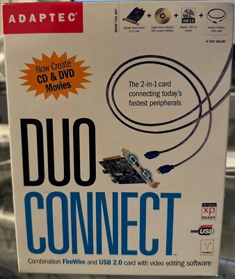 Adaptec Duo Connect PCI Card - 3 USB 2.0 Ports & 2 FireWire 400 Ports - New - Image 1 of 3