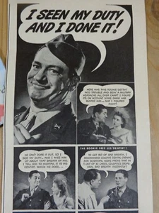 Colgate Ribbon Dental Cream Magazine Ad Print 1943 WWII My Duty and I Done It - Picture 1 of 3