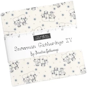 Snowman Gatherings Charm Pack Primitive 42 Pack 5" Precut Fabric Quilt Squares - Picture 1 of 2