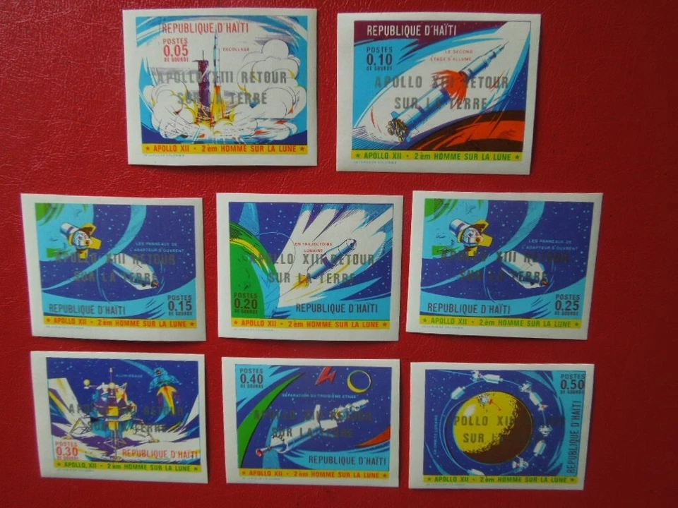 G5099 Haití 1971 Space Mi 1143B-50 B imperfecto plata sobreimpresión MNH ESCASO Foto 1 de 2