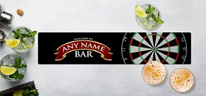 Personalised bar runner Mat - Darts Red Ribbon Beer label RRLB2 - Picture 1 of 3
