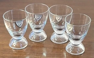 Vtg HTF Orrefors Sweden Footed Crystal Shot Glasses w/Original Label Lot Of 4 - Picture 1 of 12