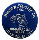 1951 WESTERN ELECTRIC telephone INDIANAPOLIS PLANT 1.5" pinback button ^