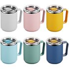 Double Wall Stainless Steel Mug with Handle and Lid Portable Insulated Cup