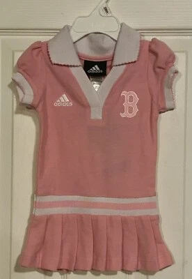 NUEVO Boston Red Sox Adidas Rosa Blanco Vestido Animadora Conjunto Bebé Niña 12M Nuevo con Etiquetas Foto 1 de 4