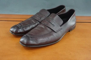 Ermenegildo Zegna L'Asola Penny Loafer Men's 11 Brown Leather Slip On Dress Shoe - Picture 1 of 11