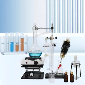 Essential Oil Distillation Apparatus Lab Home Glassware Distillation Kits 1000ml - Picture 1 of 24