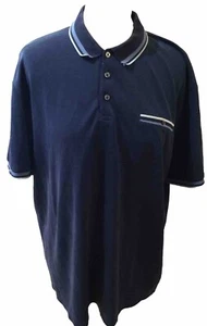 NEXT Navy Blue  Pique Polo Shirt U.K. XL 45-47” Chest - Picture 1 of 5