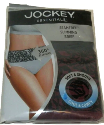 New womens 2XL Jockey SeamFree Slimming Brief 2 Pack Burgundy Black Floral Waist - Image 1 of 2