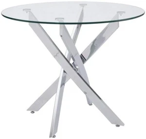 Round Glass Dining Table Set for 4, Kitchen Table and Chairs Home Furniture - Picture 1 of 19