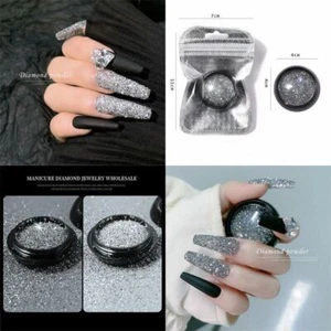 Nail Art Silver Reflective Glitter Powder Holographic Shinning Diamonds Pigment - Picture 1 of 12