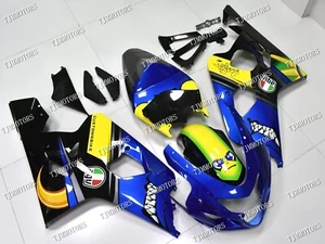 For 04-05 GSXR600/750 Yellow Blue Shark ABS Injection Mold Bodywork Fairing Kit - Picture 1 of 8