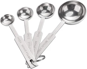 4pcs Measuring Spoons Set Includes 1/4 Tsp 1/2 Tsp 1 Tsp 1 Tbsp Food Grade Spoon - Picture 1 of 6