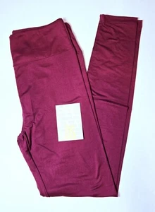 LuLaRoe OS Leggings BERRY Magenta Cranberry Solid One Size (Fits Size 2-10) NWT - Picture 1 of 7